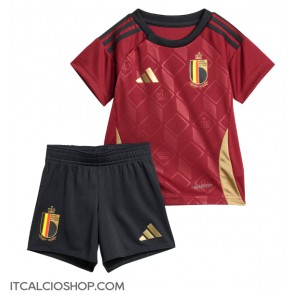 Belgio Prima Maglia Bambino Europei 2024 Manica Corta (+ Pantaloni corti)